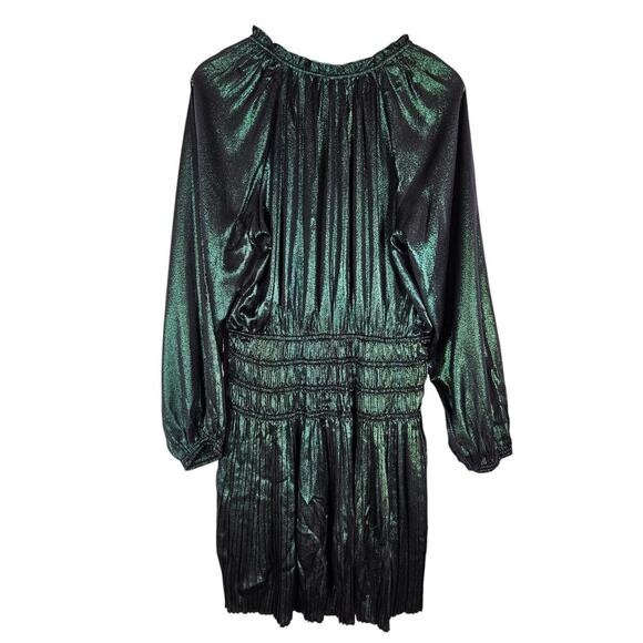 Current Air Womens Metallic Green Long Sleeve Medium Mini Dress Date Night Chic - Picture 9 of 15